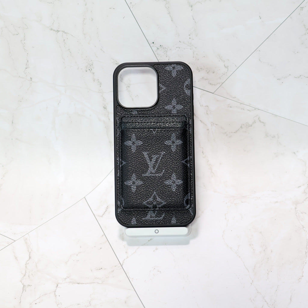 Louis V Magsafe Iphone Case Card Holder For 12-16 Pro Max Plus