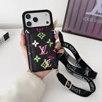 Multicolor Lv Monogram Crossbody Wallet Case For 13-17 / Pro / Pro Max