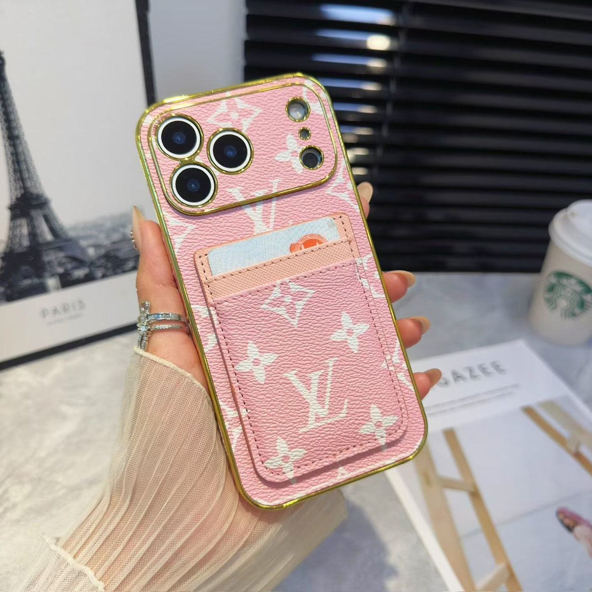 Lv Pattern Leather Iphone Case 12-17 / Pro / Pro Max / Plus / Air