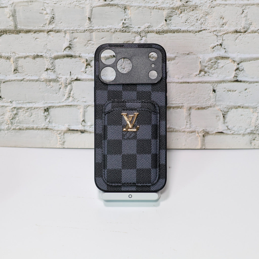 Lv Style Card Holder Phone Case For Iphone 12-17 / Pro / Pro Max / Plus