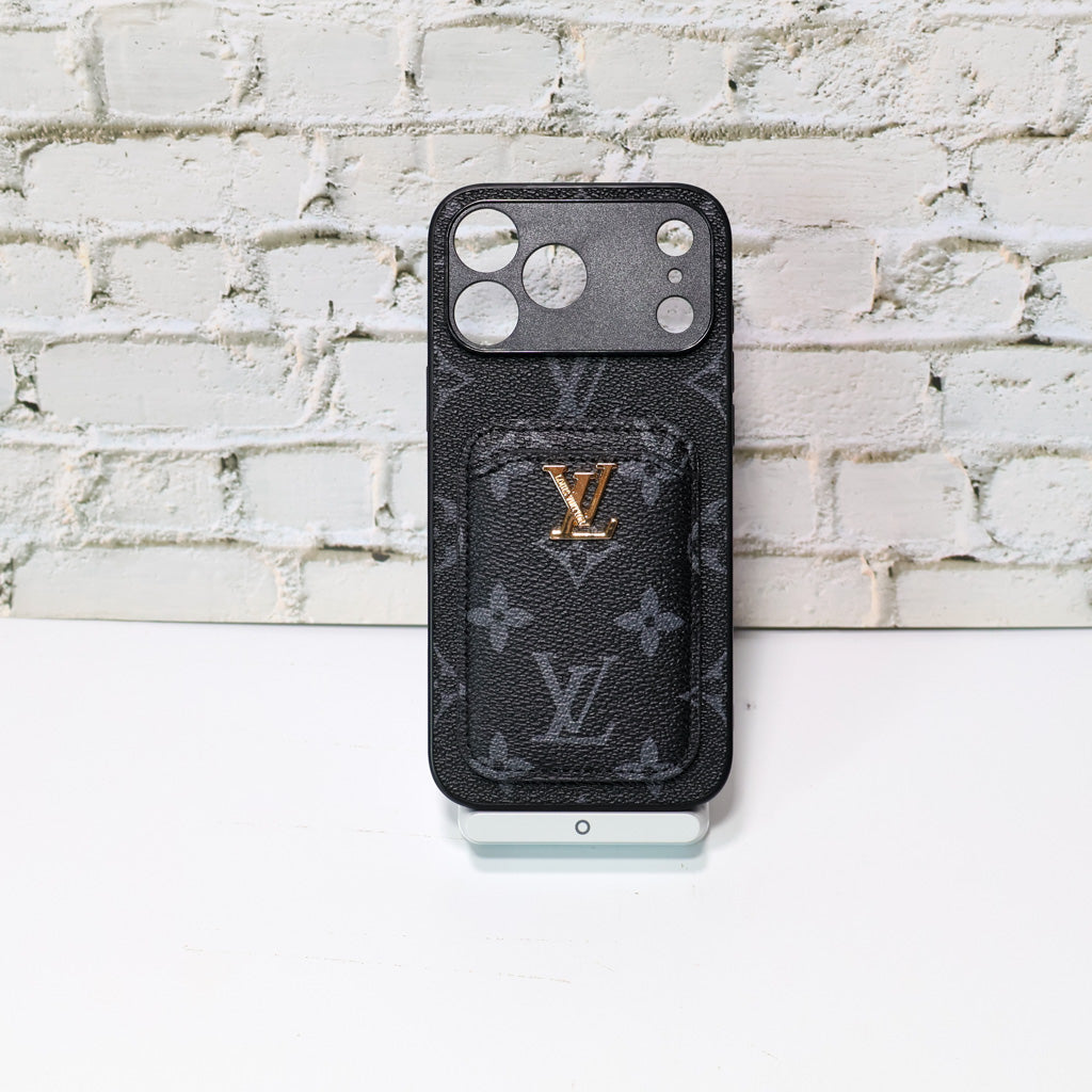 Lv Style Card Holder Phone Case For Iphone 12-17 / Pro / Pro Max / Plus
