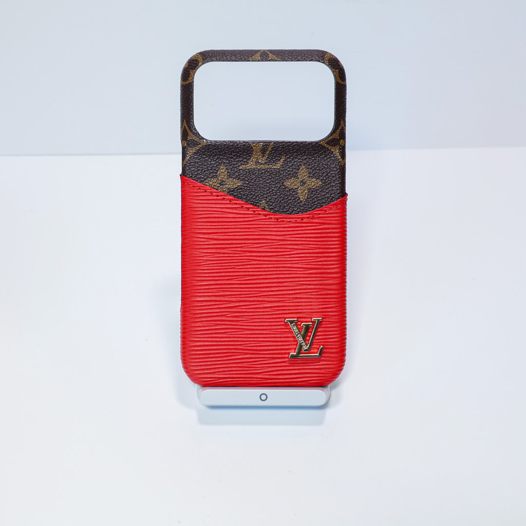 Lv Accent Leather Phone Case Iphone 17 Series