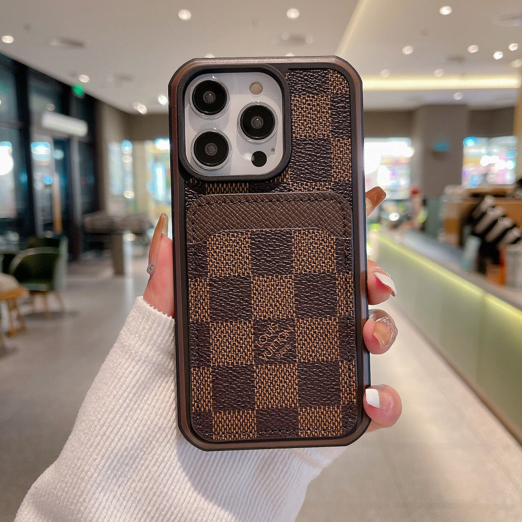 Luxury Leather Lv Iphone 16 / 15 / Pro / Max / Plus / Case Monogram Pattern