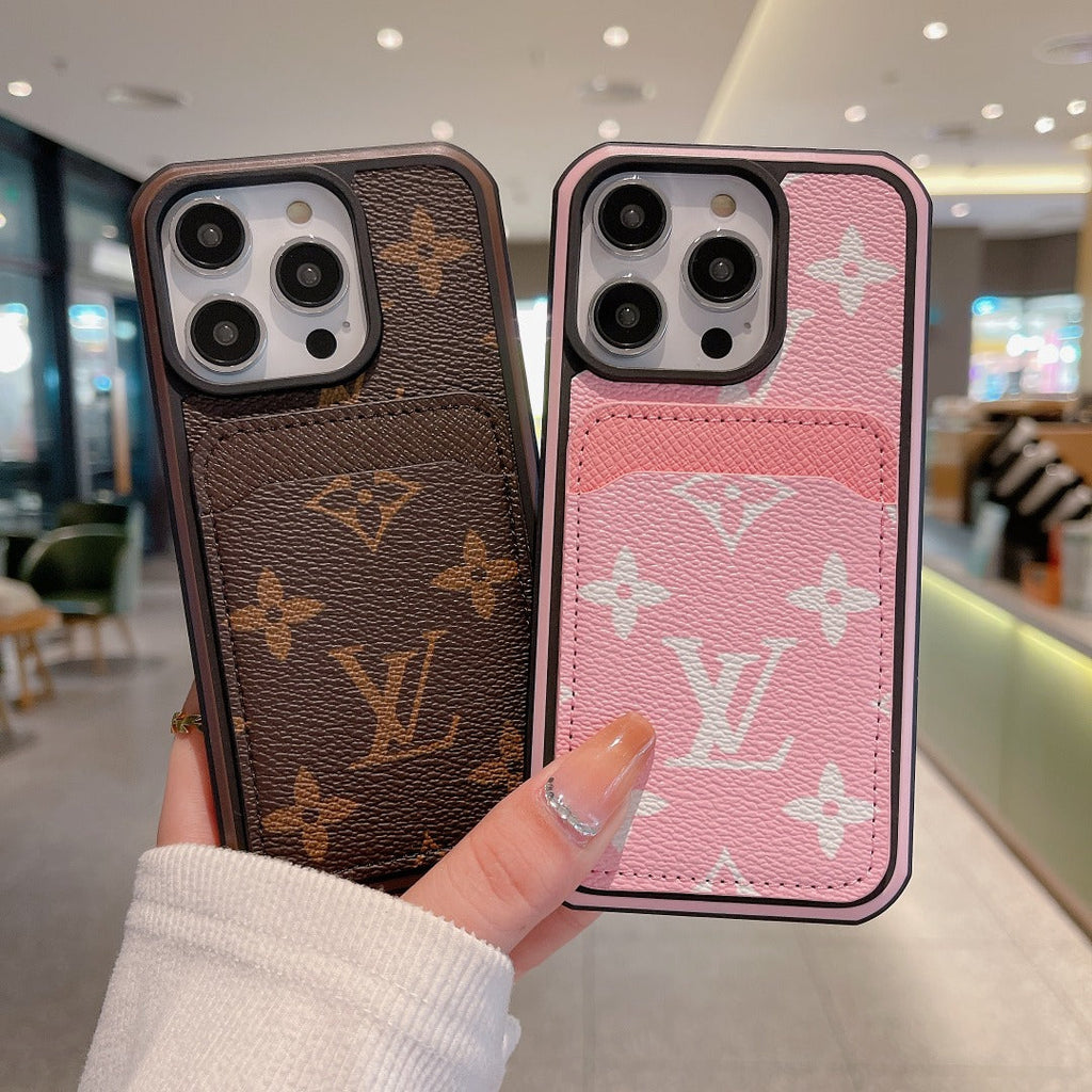 Luxury Leather Lv Iphone 16 / 15 / Pro / Max / Plus / Case Monogram Pattern
