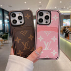 Luxury Leather Lv Iphone 16 / 15 / Pro / Max / Plus / Case Monogram Pattern