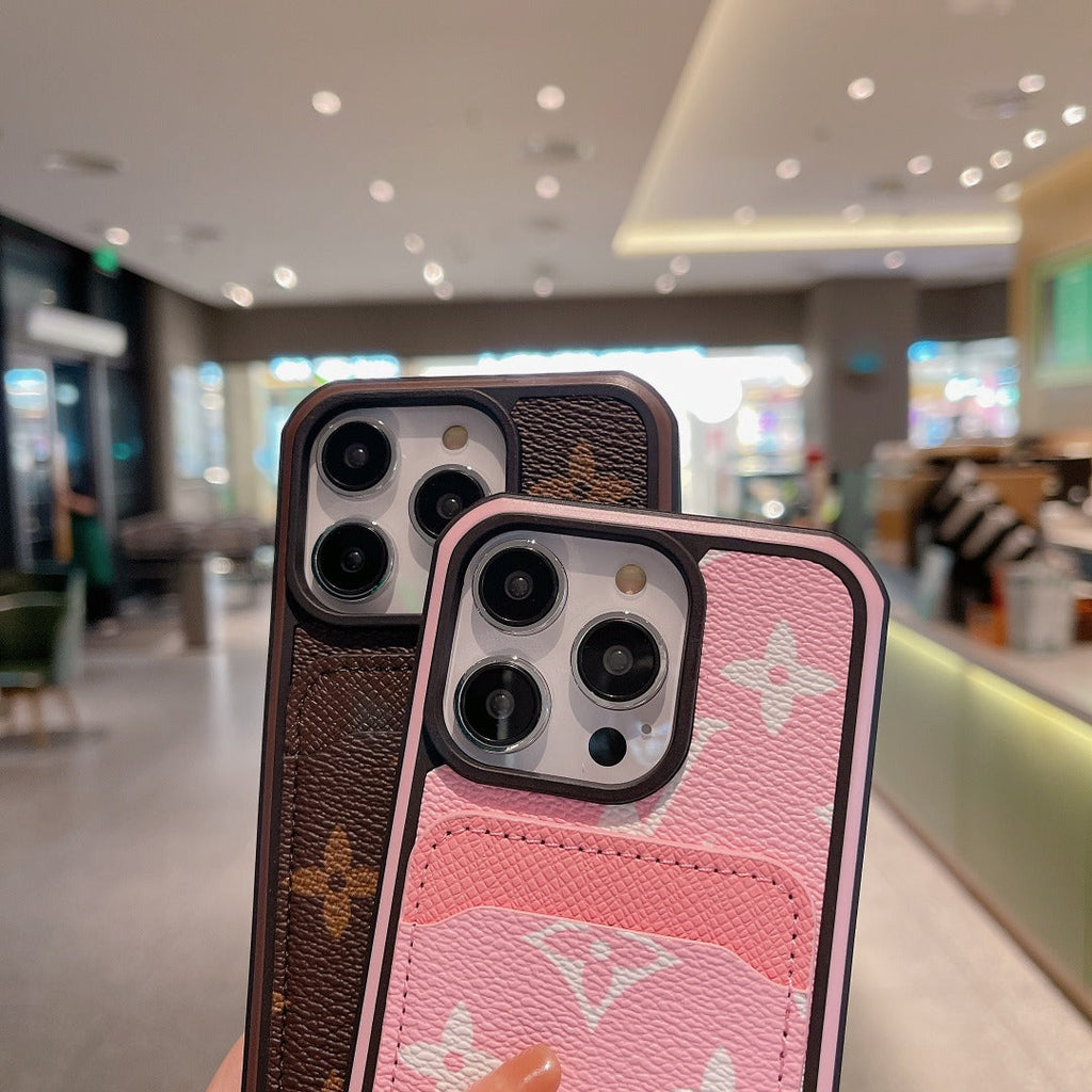 Luxury Leather Lv Iphone 16 / 15 / Pro / Max / Plus / Case Monogram Pattern