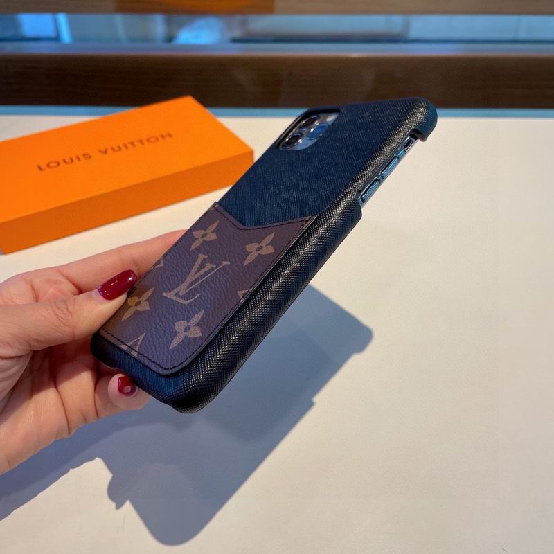 Fashion Lv Iphone Case Monogram Card Leather Slot For Iphone 12 13 14 15 16 Pro Max Plus