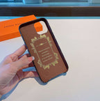Lv Monogram Iphone Case Brown Hand Strap For 11 12 13 14 15 16 Pro Max