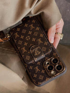 Lv Case Iphone 15 Pro Max Detachable Belt Crossbody Style