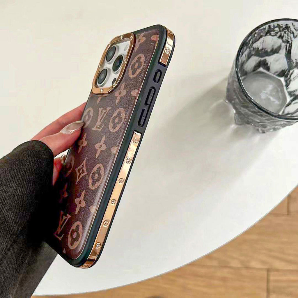Monogram Luxury Lv Iphone Case For 13-16 Pro Max