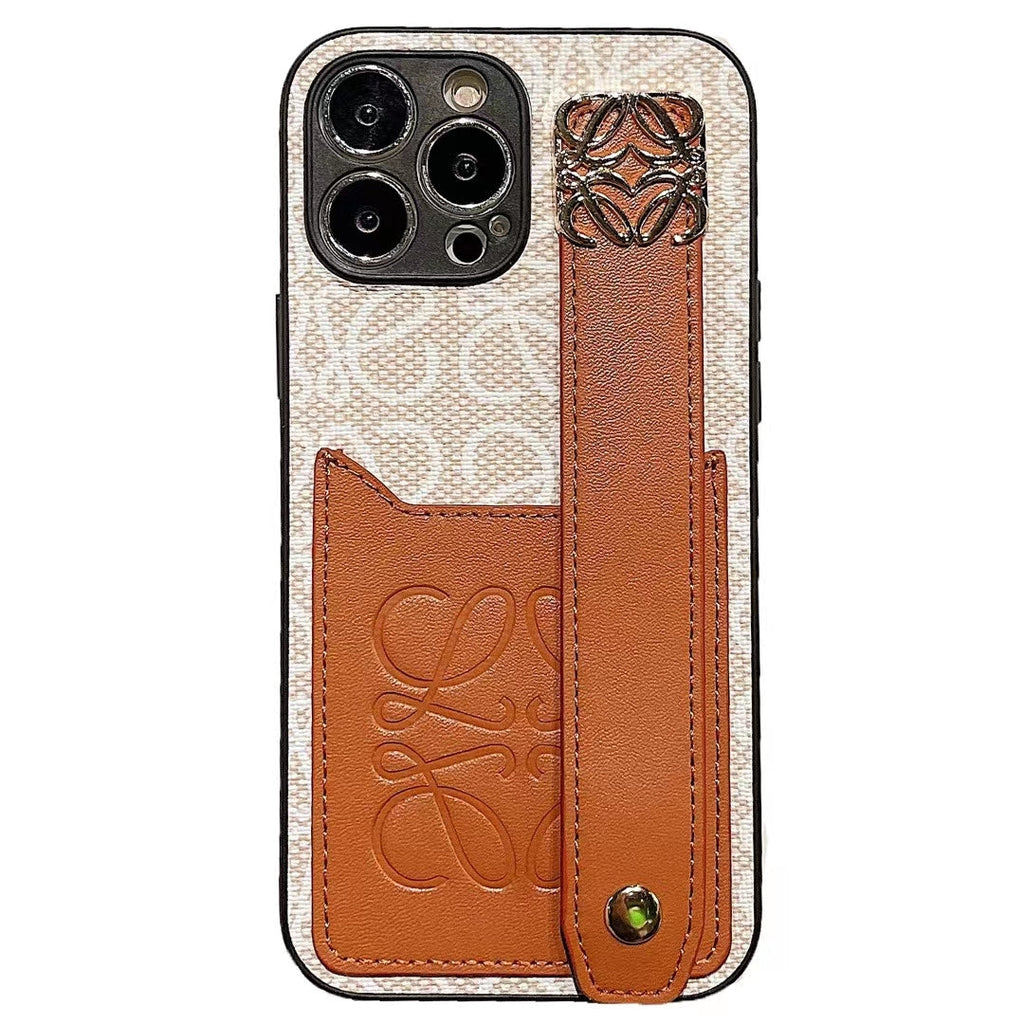 Loewe Phone Case Hand Strap Card Holder For Iphone 12 13 14 Pro Max Plus