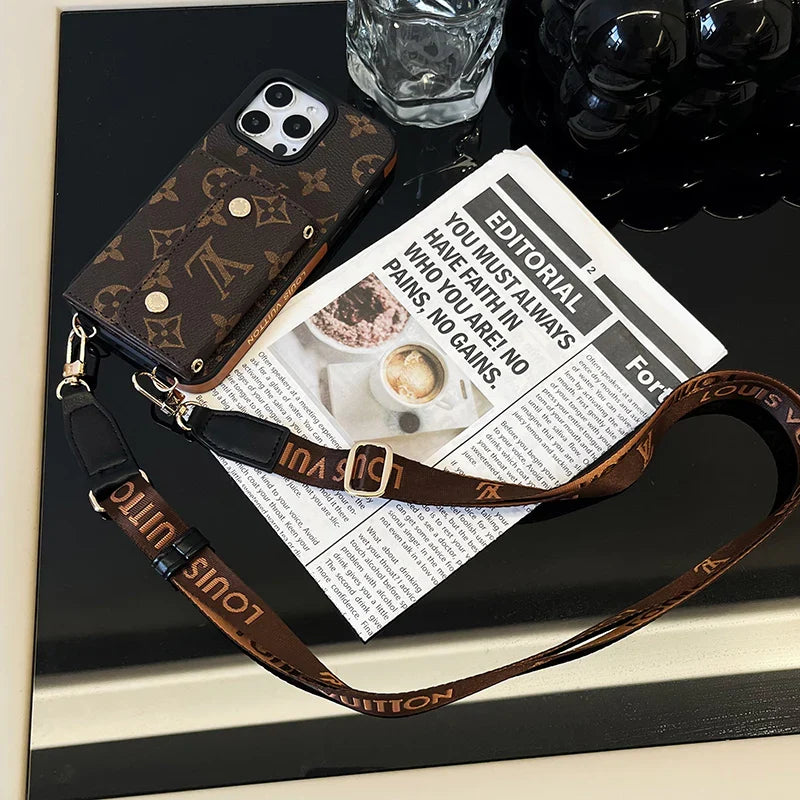 Luxury Phone Wallet Crossbody Style Lanyard For Iphone 12 – 16 Pro Max Plus Series