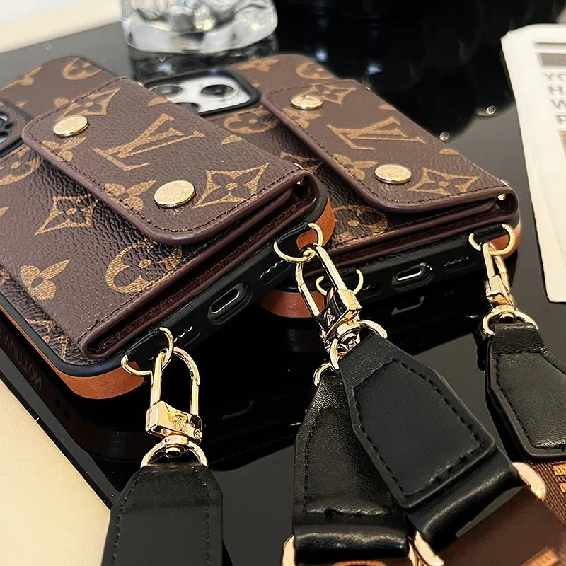 Luxury Phone Wallet Crossbody Style Lanyard For Iphone 12 – 16 Pro Max Plus Series