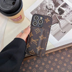 Luxury Case Iphone Series Monogram Leather Dual Cardholder