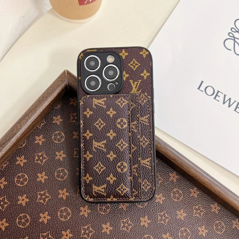 Luxury Case Iphone Series Monogram Leather Dual Cardholder
