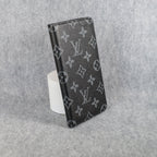 Louis Vuitton Wallet Phone Case For Iphone 11 12 13 14 15 16 Pro Max Plus Black Monogram