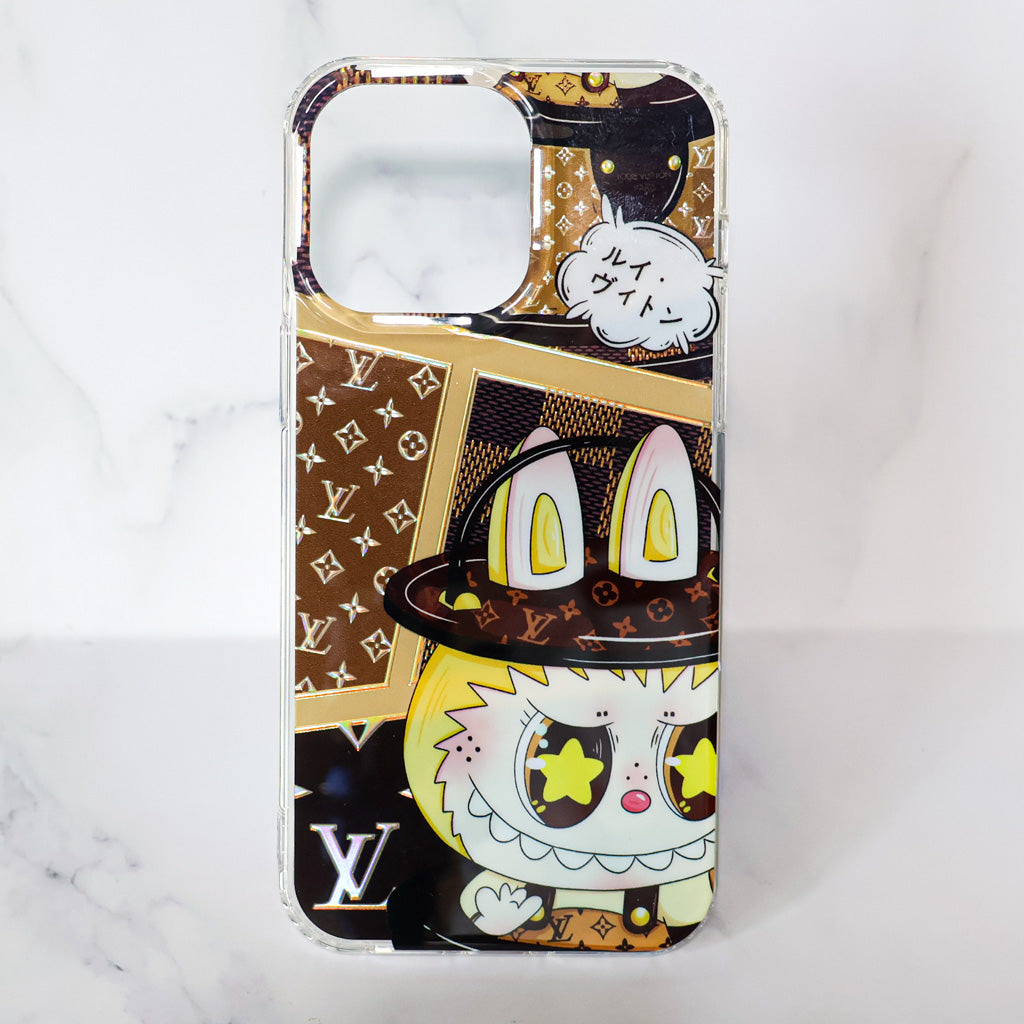 Lv Transparent Phone Case Labubu Monogram Pattern