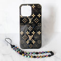 Lv Black Iphone Case Golden Monogram