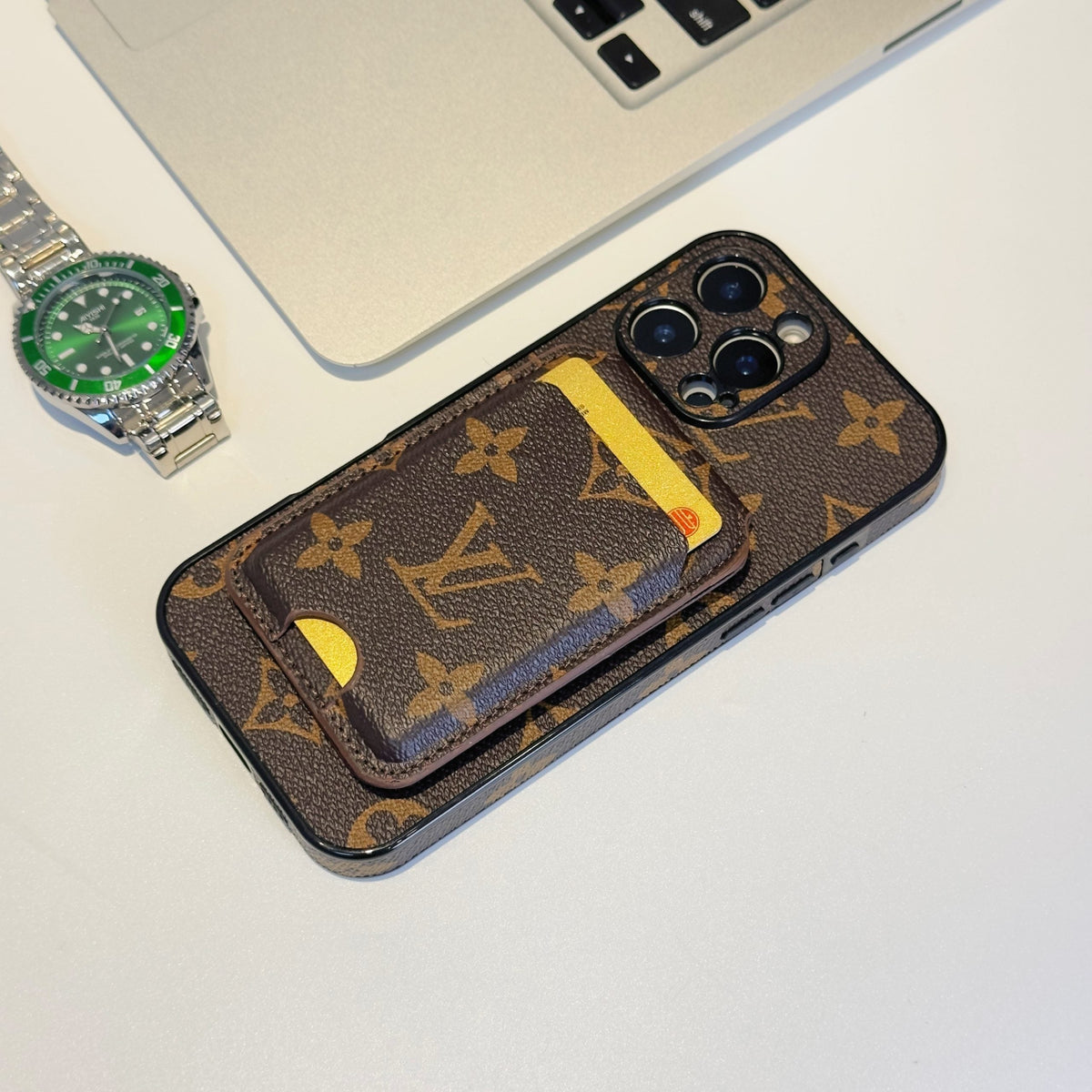 Lv Magsafe Iphone Case Magnetic Card Holder For 13-16 / Pro / Pro Max / Plus