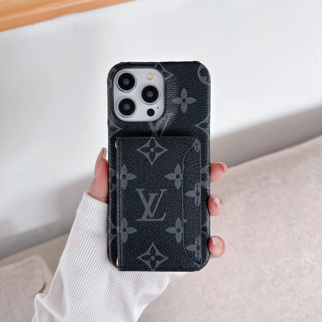 Lv Wallet Card Phone Case For Iphone 11 12 13 14 15 16 Pro Max Plus