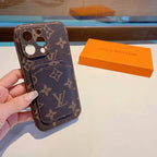 Lv Iphone Case Card Holder Back Cover For Iphone 12 13 14 15 16 Pro Max Plus