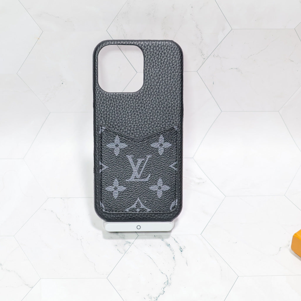 Black Monogram Lv Iphone Case For 12-17 Series