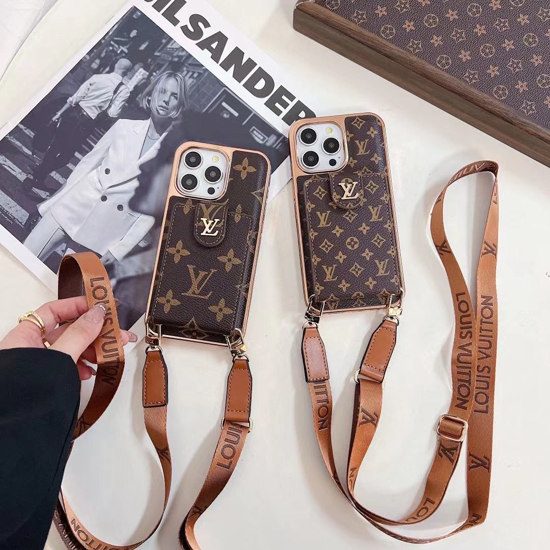 Luxury Crossbody Phone Case Card Holder Iphone 12 13 14 15 16 Pro Max