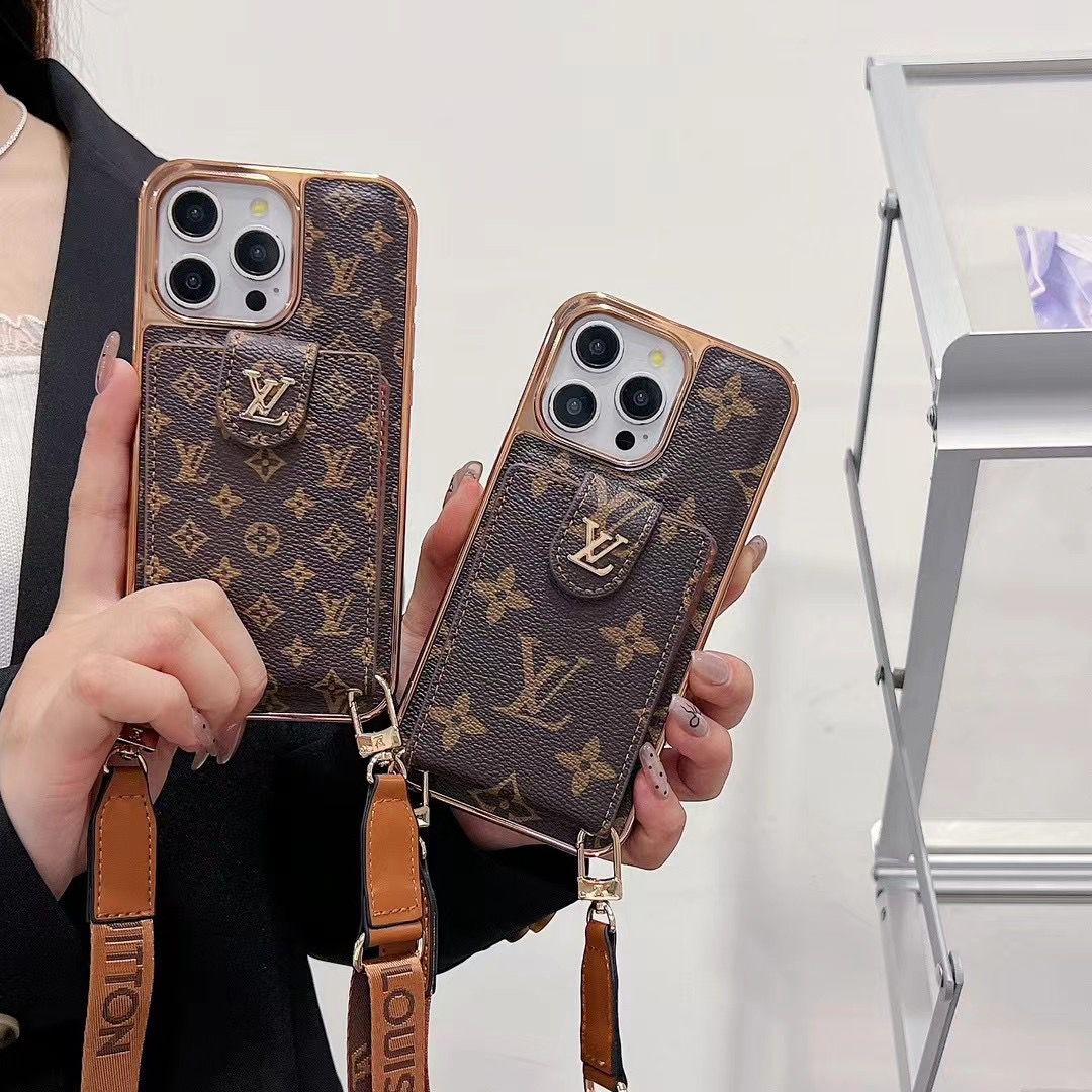 Luxury Crossbody Phone Case Card Holder Iphone 12 13 14 15 16 Pro Max