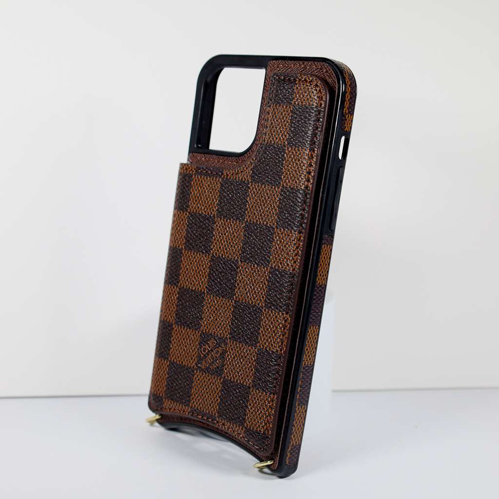 Crossbody Phone Case Designer Checkered Leather For Iphone 11 12 13 14 Pro Max
