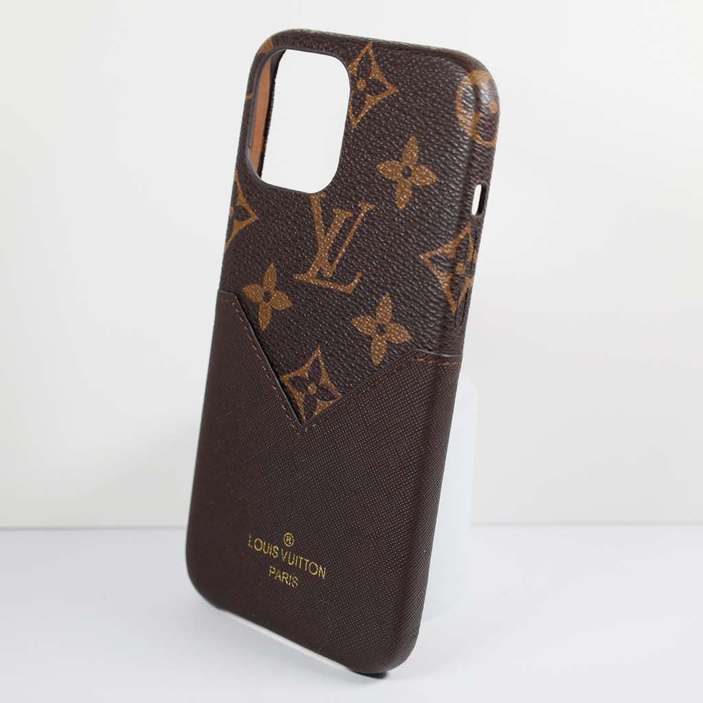 Lv Card Holder Iphone Case Brown For Iphone X 11 12 13 14 Pro Max Series