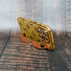 Lv Iphone Case With Strap Folding Style For 11 12 13 14 15 Pro Max Plus / Latte