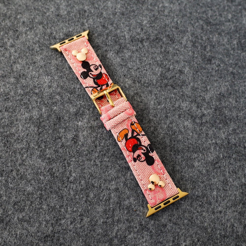 Apple Watch Band Designer Leather Wrist Strap / Pink