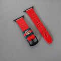 Luxury Leather Apple Watch Band Wrist Strap / Red