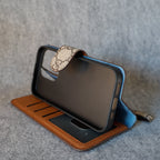 Gg Phone Wallet Case For Iphone 11 12 13 14 15 16 Pro Max Plus / Brown Edges