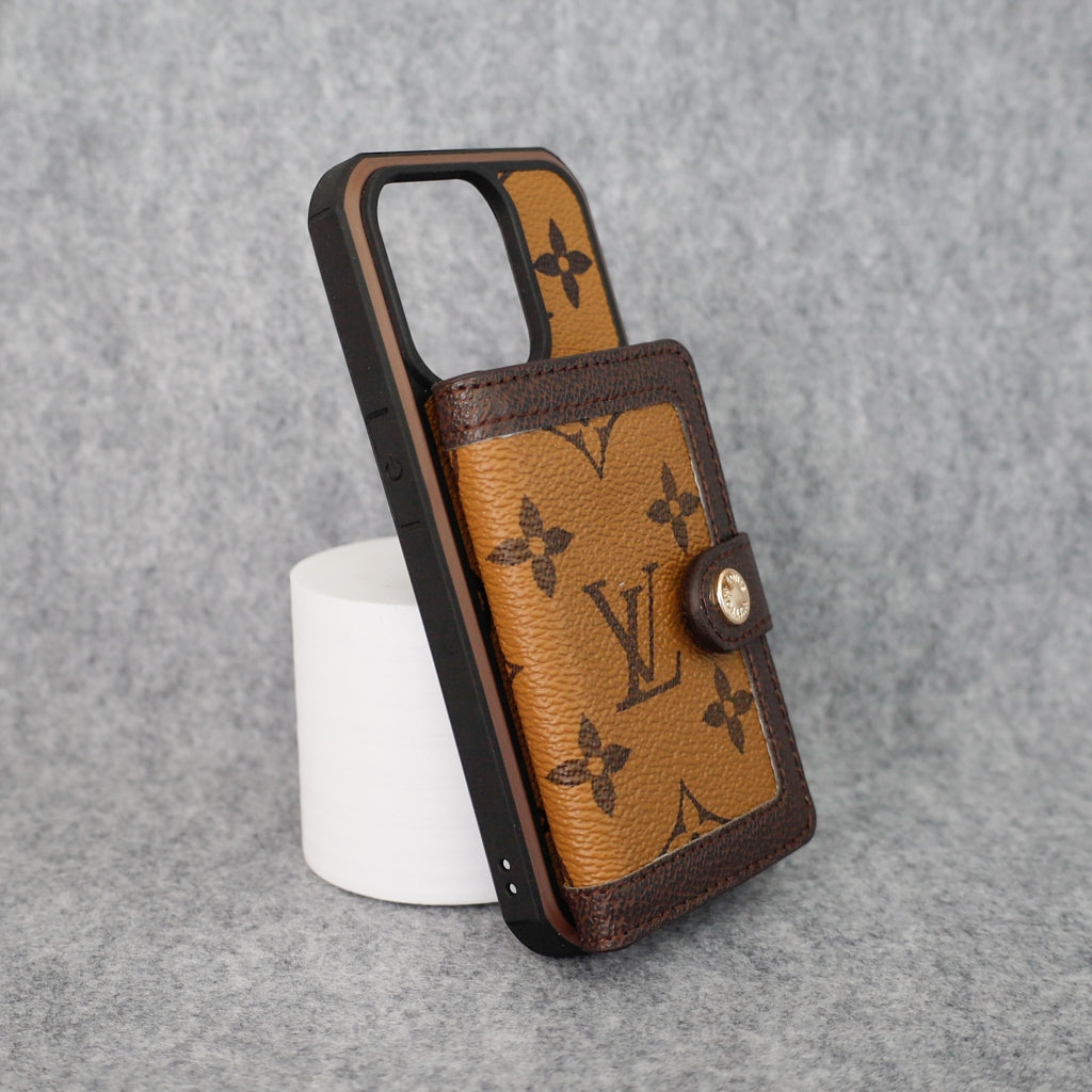 Lv Card Slot Wallet Case For Iphone 12 13 14 15 16 Pro Max Plus