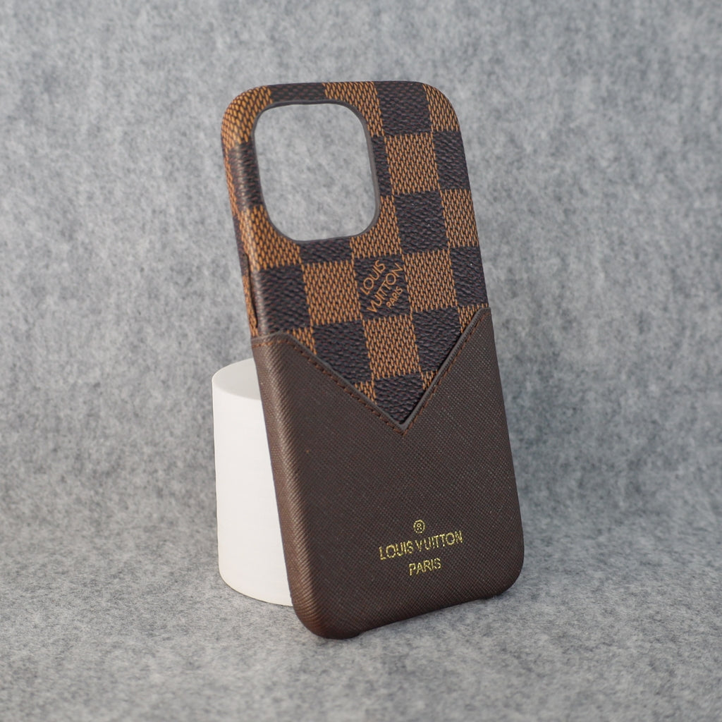 Brown Checkered Phone Case For Iphone X 11 12 13 14 Pro Max Series