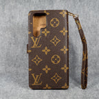 Lv Monogram Leather Phone Case For Samsung Galaxy S22 23 24 25 Ultra Plus