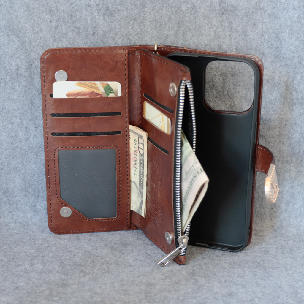 Fashion Lv Wallet Iphone Case Zip Kickstand Function For Iphone 12 13 14 15 16 Pro Max Plus