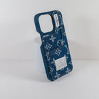 Louis Vuitton Phone Case With Card Holder For Iphone 12 13 14 15 Pro Max Denim Fabric
