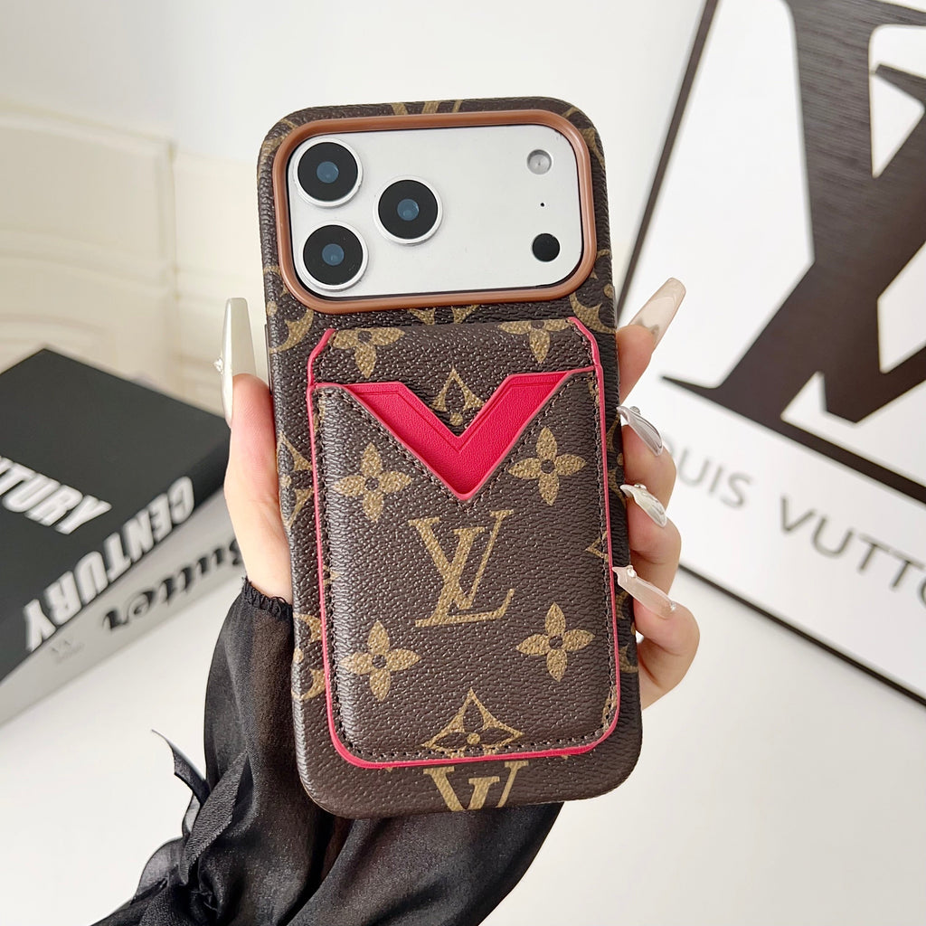 Magnet Card Holder Lv Iphone Case For 13-17 / Pro / Pro Max