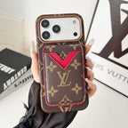 Magnet Card Holder Lv Iphone Case For 13-17 / Pro / Pro Max