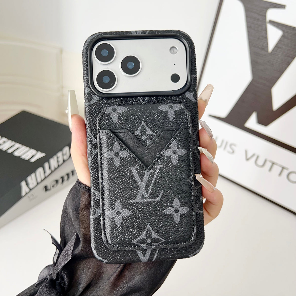 Magnet Card Holder Lv Iphone Case For 13-17 / Pro / Pro Max
