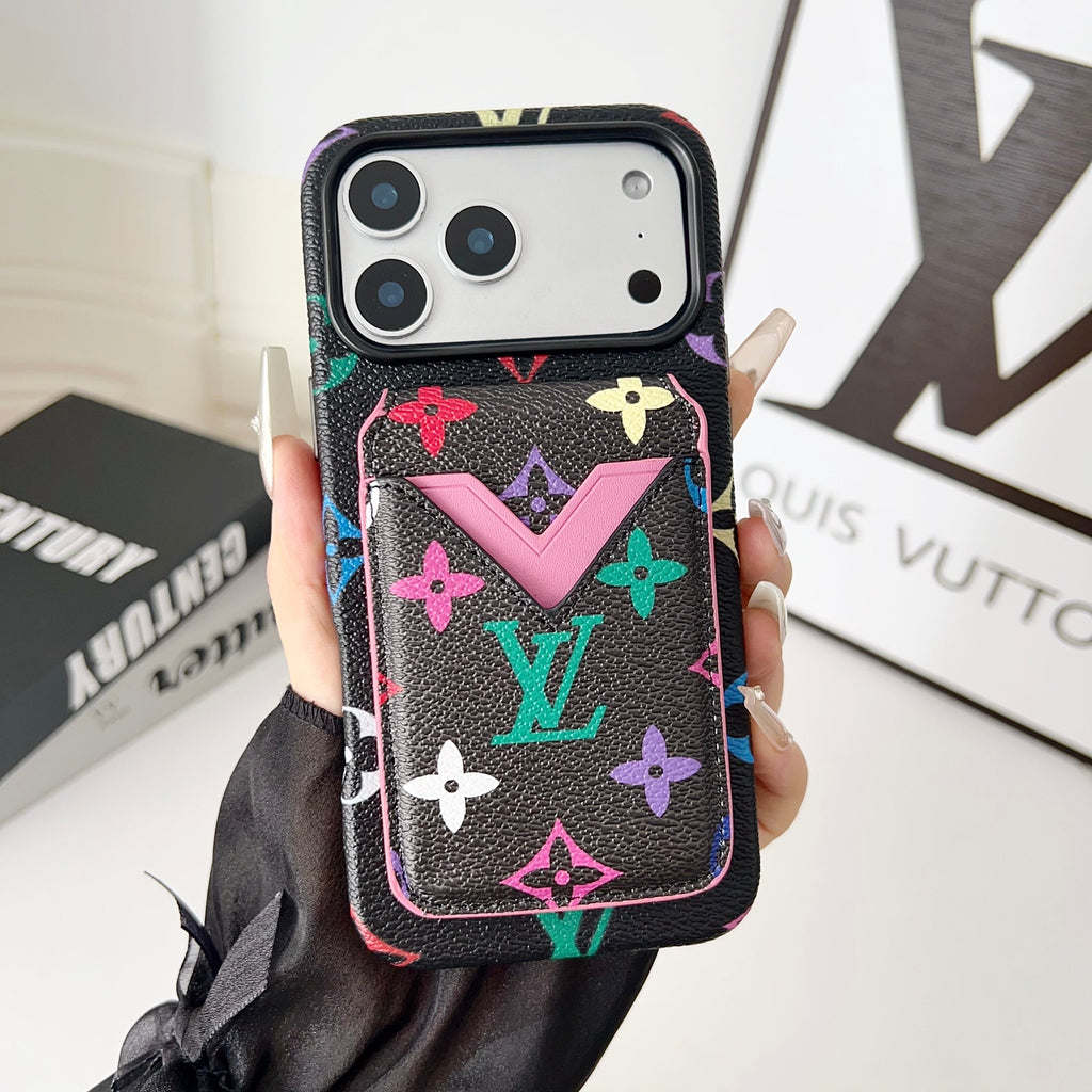 Magnet Card Holder Lv Iphone Case For 13-17 / Pro / Pro Max