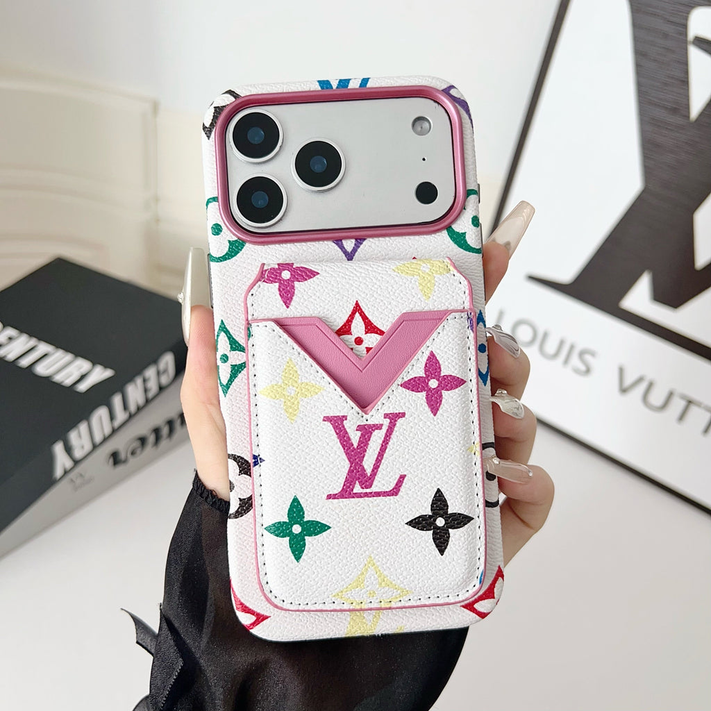 Magnet Card Holder Lv Iphone Case For 13-17 / Pro / Pro Max