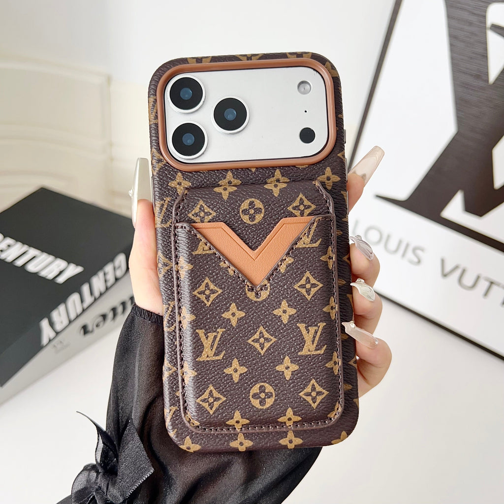 Magnet Card Holder Lv Iphone Case For 13-17 / Pro / Pro Max