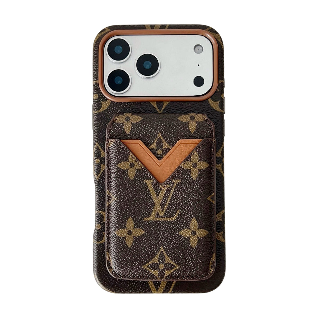 Magnet Card Holder Lv Iphone Case For 13-17 / Pro / Pro Max