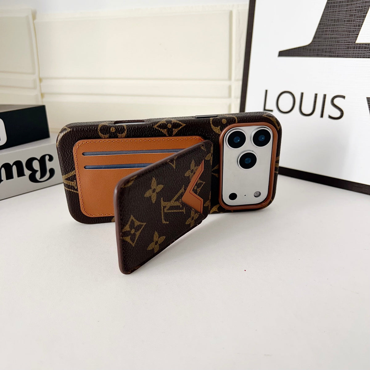 Magnet Card Holder Lv Iphone Case For 13-17 / Pro / Pro Max