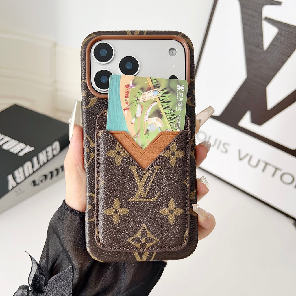 Magnet Card Holder Lv Iphone Case For 13-17 / Pro / Pro Max