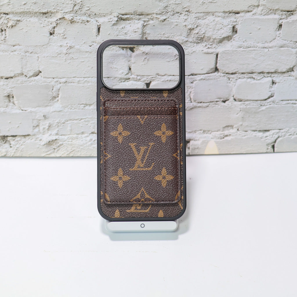 Lv Magsafe Phone Case With Magnet Card Holder For Iphone 17 Series
