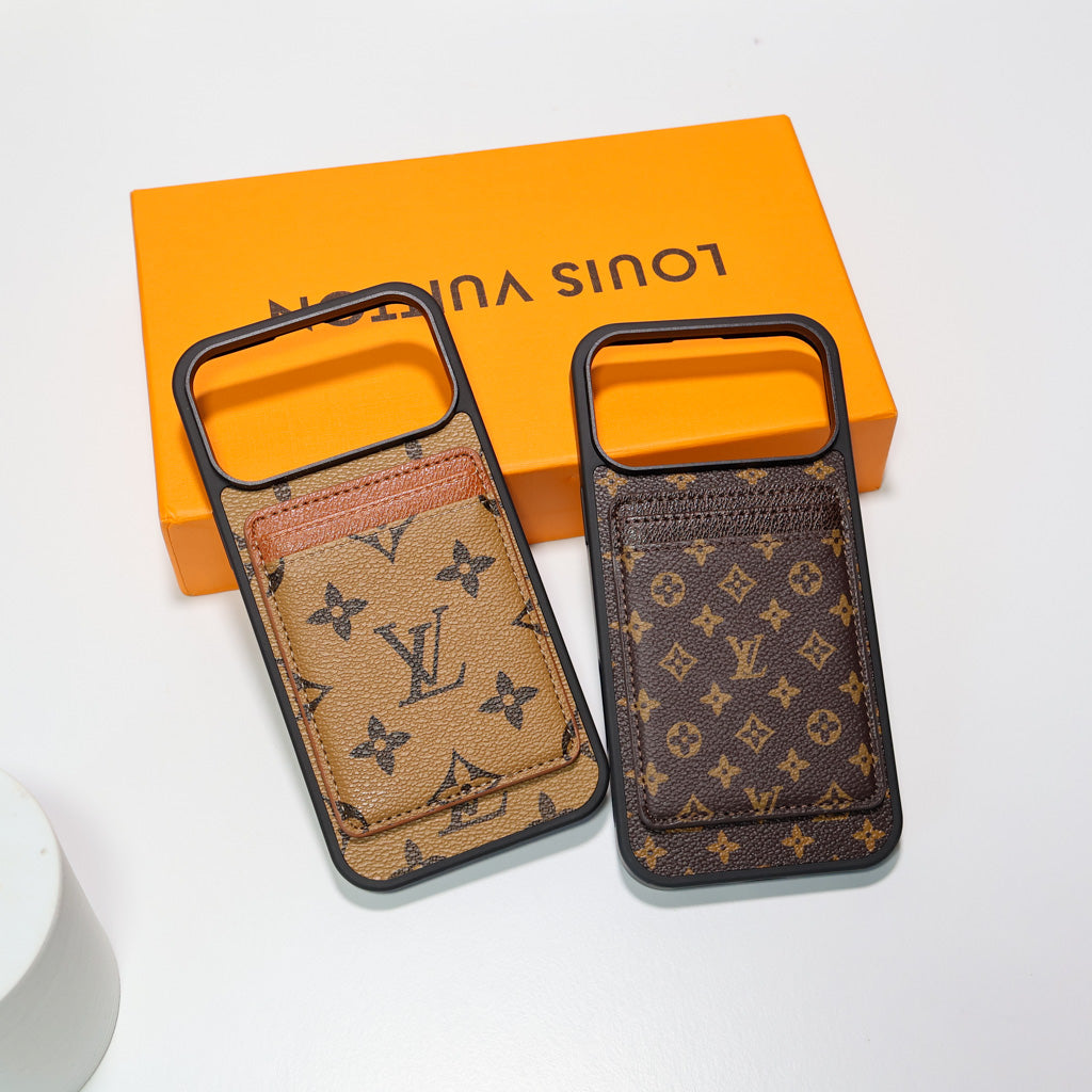 Lv Magsafe Phone Case With Magnet Card Holder For Iphone 17 Series